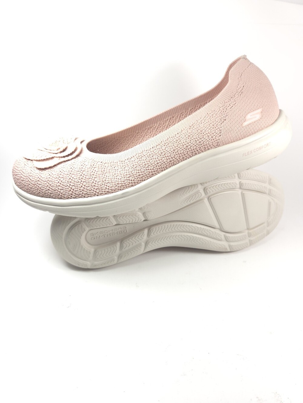 Skechers On‑the‑GO Flex Radiant Flora Blush Pink Knit Slip‑On Skimmer Sz 9 - Picture 15 of 16